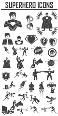 hero superhero icons . illustration vector EPS 10, Big pack