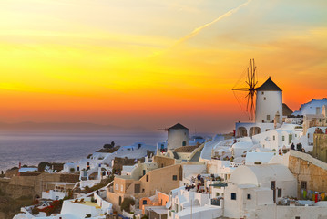 windmill of Oia at sunset, Santorini