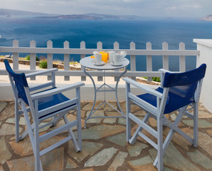 fresh breakfast by seaside
