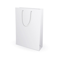 Empty Shopping Bag on white for advertising and branding. Isolated on White Background. Mock Up Template Ready For Your Design. Product Packing Vector illustration.