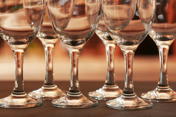 Empty wineglasses closeup