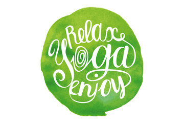 Vector yoga illustration. Green