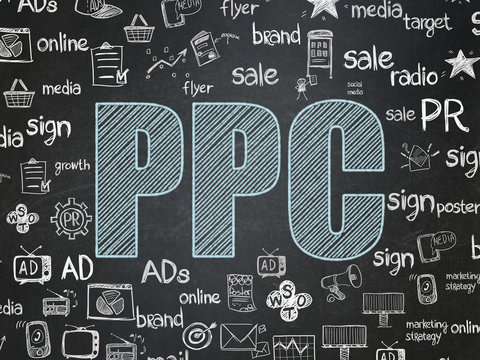 Marketing concept: PPC on School Board background