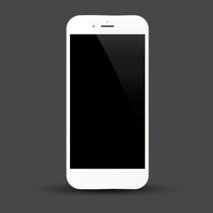 White smartphone realistic vector illustration isolation. Modern style mobile phone.