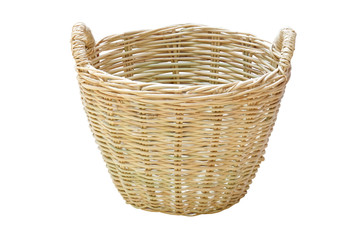 the brown weave basket (isolated and have clipping path)
