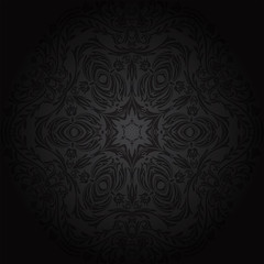 Damask seamless floral pattern. Royal wallpaper. Flowers on a black background.