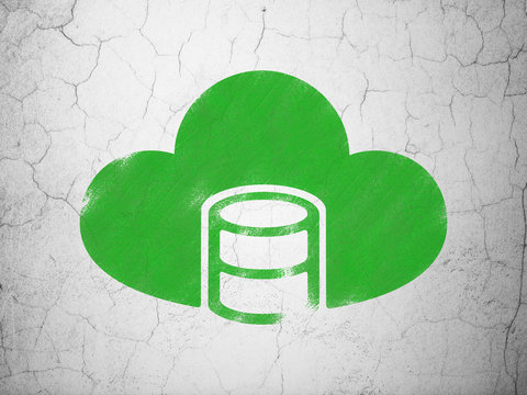 Programming concept: Database With Cloud on wall background