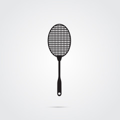 Fly swatter icon black and white, gray scale background