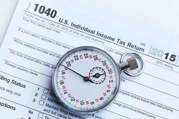 Stopwatch on form of Individual income tax return