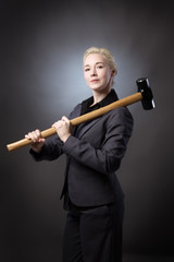 Woman with hammer