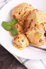 Homemade caramel toffee ice cream