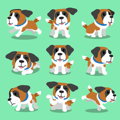 Obraz premium Cartoon character saint bernard dog poses