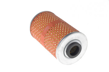 red auto filter isolated on white