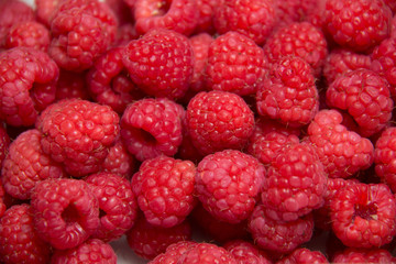 Fresh ripe juicy red raspberry