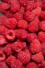 Fresh ripe juicy red raspberry
