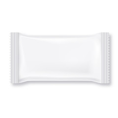 White wet wipes package isolated on white background. Ready for your design. Packaging collection.