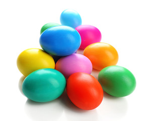 Colorful Easter eggs isolated on white
