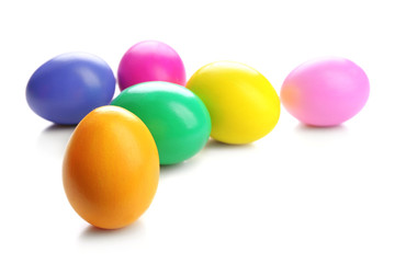 Colorful Easter eggs isolated on white