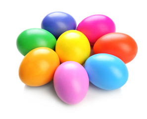 Colorful Easter eggs isolated on white