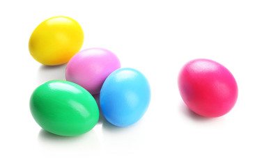 Colorful Easter eggs isolated on white