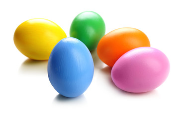 Colorful Easter eggs isolated on white