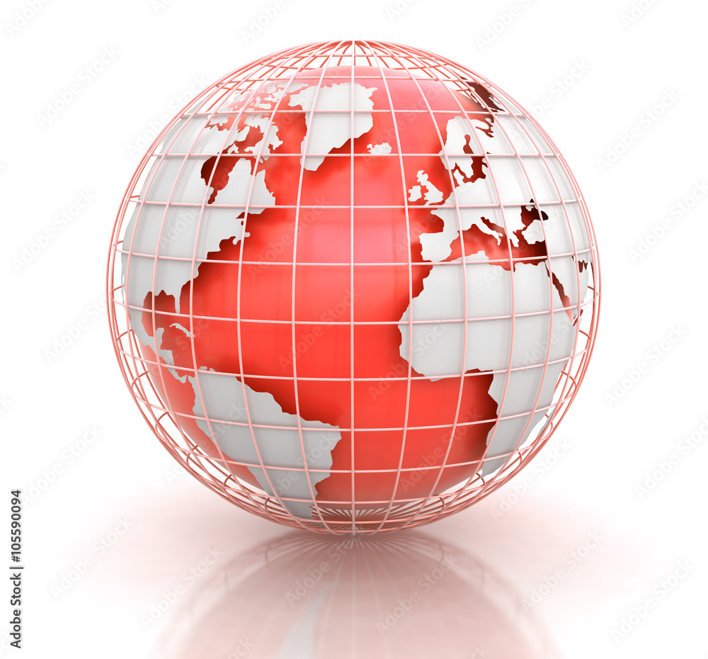 Poster 3d globe. image with clipping path