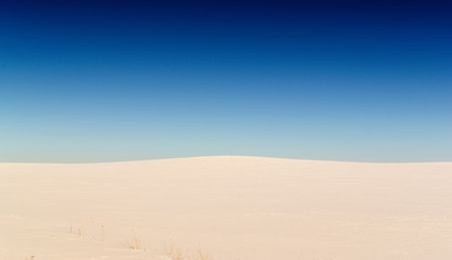 Empty Winter Landscape Nobody and Snow Blue Sky