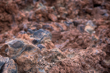 Brown volcanic stones