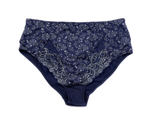Dark blue satin panties women.