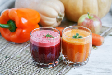 Fresh juice, mix fruits and vegetable