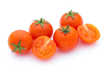 Tomato on the white isolatd background.