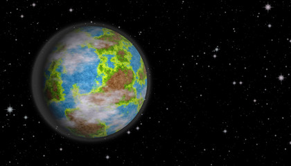 Fototapeta na wymiar Planet earth surrounded by the stars