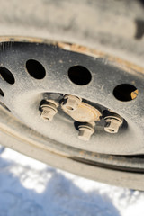 Closeup of Winter Car Tyre