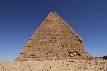 Damaged pyramid in Karima