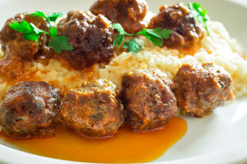 Meatballs with rice