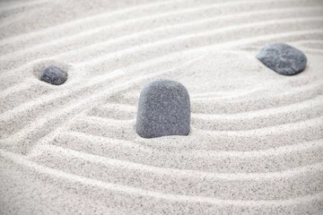 Fotobehang Zen Stenen Three stones in sand, zen concept  © MaciejBledowski