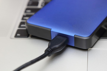external harddisk on the laptop keyboard