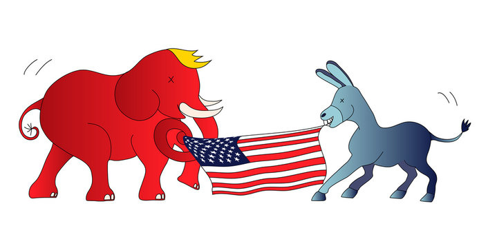 American Presidential Elections - The Democratic donkey vs the Republican elephant