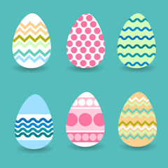 Easter Holiday Decorated Colorful Eggs Set Collection
