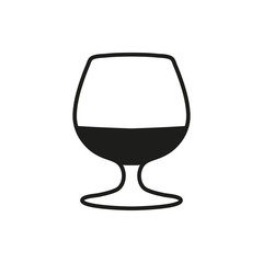 The glass with brandy icon vector