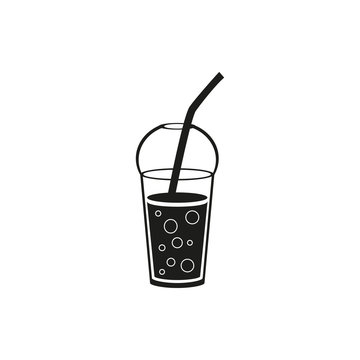Simple black cup template for soda or cold beverage