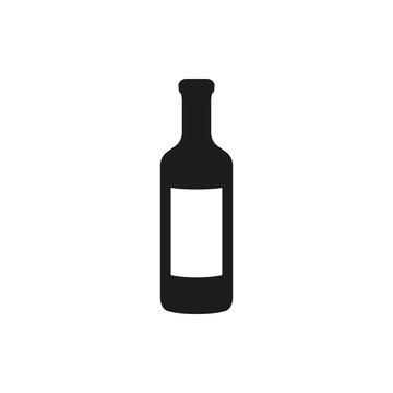 wine bottle sign. Silhouette.