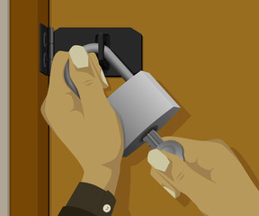 Hand unlock with the key