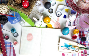 Coloring Easter Eggs for easter day concept