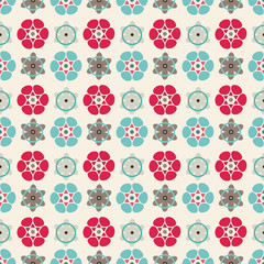 Seamless pattern with silhouettes flowers 