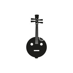 Naklejka premium Vector illustration of acoustic lute on white background