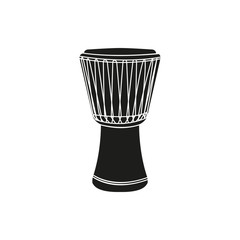 Vector illustration of djembe on white background