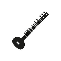 Vector illustration of acoustic sitar on white background