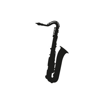 Vector illustration of saxophone on white background