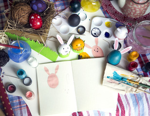 Coloring Easter Eggs for easter day concept